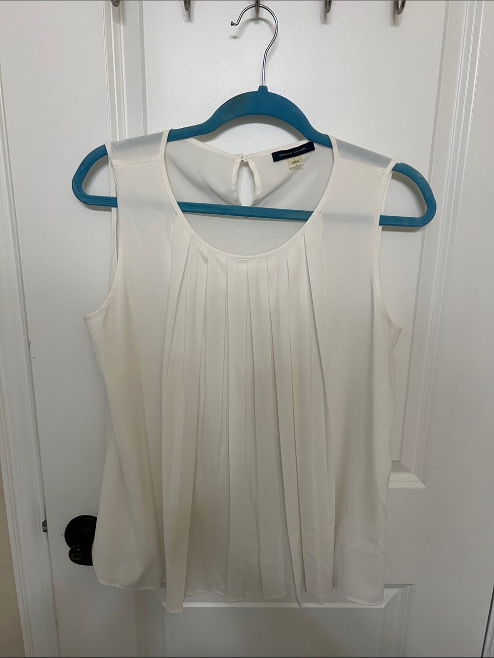 Tommy Hilfiger Cream Pleated Sleeveless Camisole